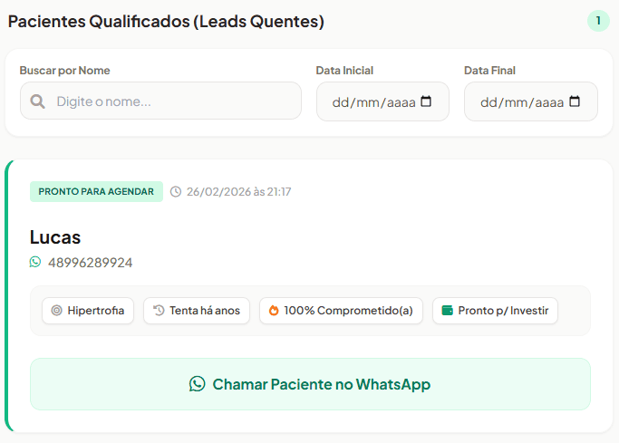 Detalhe de um card de paciente